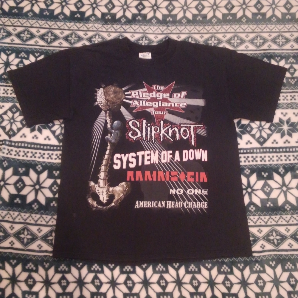 2001 🎸 Slipknot System of a Down 🔥 Rammstein Shirt Large Concert Tour Band Tee